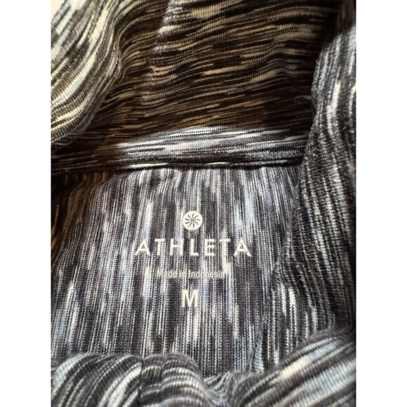 Athleta Top Womens Medium Grey Purple 1/4 Zip Long Sleeve Running Yoga Casual - Picture 2 of 10